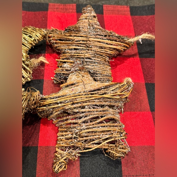 Christmas Holiday Rustic Frosted Twisted Twig Star Ornaments Set - Picture 3 of 12